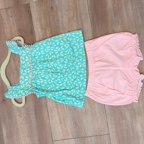 NWT Carter's Baby Girl Flutter Sleeve Butterfly Top & Bloomer Shorts, 12 Months - Picture 3 of 12